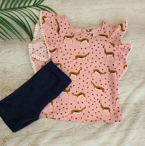 Genuine Kids Pink Printed Deer Top 3T
